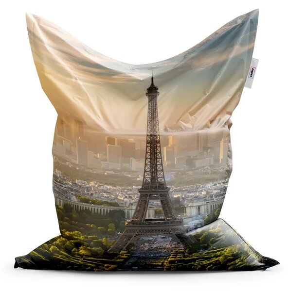 Sablio Sedací vak Classic Paríž Eiffelova veža Skyline - 150x100 cm