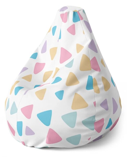 Sablio Sedací vak Pear Farebné trojuholníčky - 70 x 95 x 15 cm