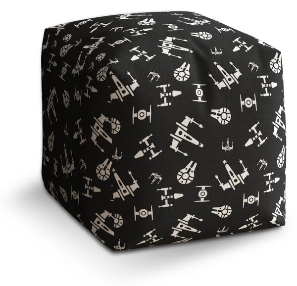 Sablio Taburet Cube Star Wars Vesmírne lode Pattern - 40x40x40 cm