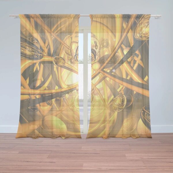 Sablio Záclony Žltá abstrakcia: 2ks 150x250cm