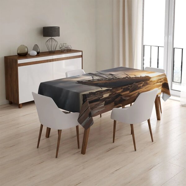 Sablio Obrus Vrak lode pri západe slnka - 90x90 cm