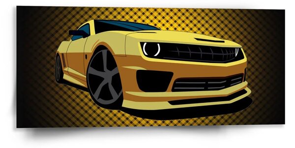 Sablio Obraz Chevrolet Camaro Žltá mriežka - 110x50 cm