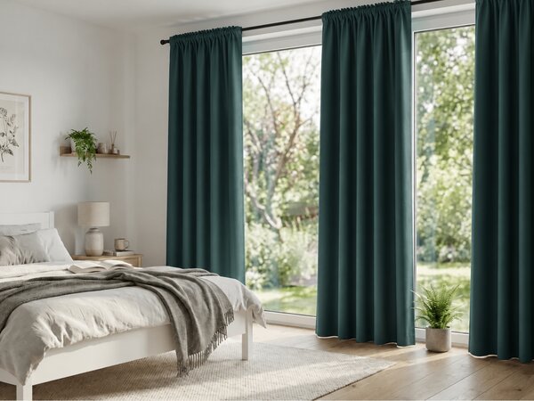 2x Modrozelený záves OXFORD 140x250 cm s riasiacou páskou