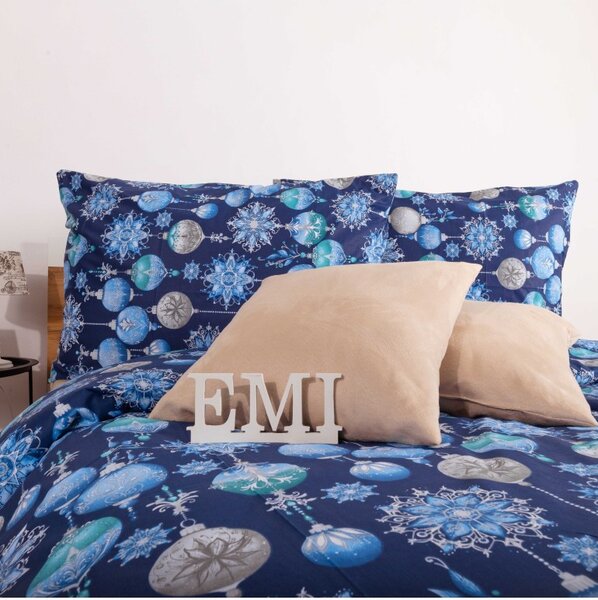 Vianočné bavlnené obliečky Magic modré EMI