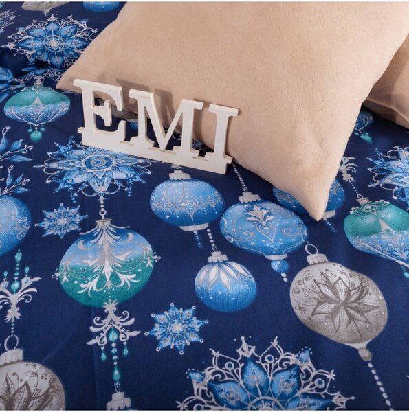 Vianočné bavlnené obliečky Magic modré EMI