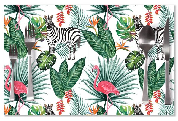 Sablio Prestieranie Zebra a Plameniak: 40x30cm