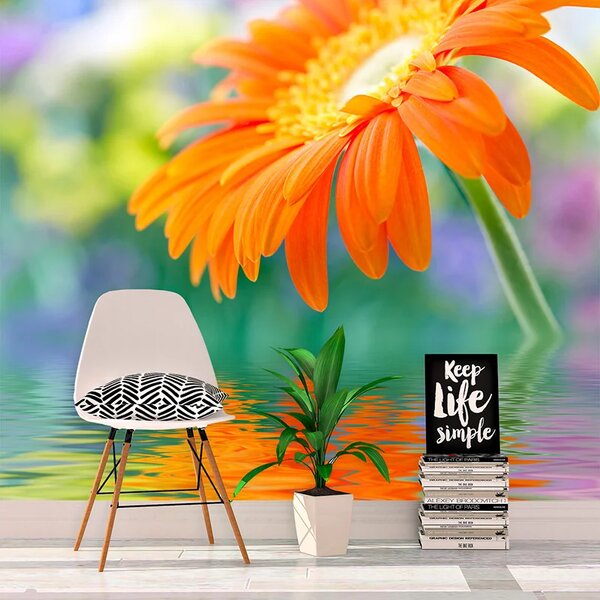 Sablio Tapeta Oranžová gerbera - 125x75 cm