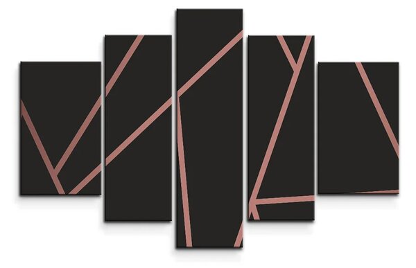Sablio Obraz - 5-dílný Ružové obrazce - 125x90 cm