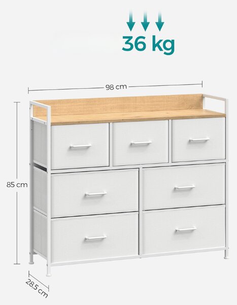 Komoda so zásuvkovými boxmi FLEXIRO 98x85 cm, dub/biela