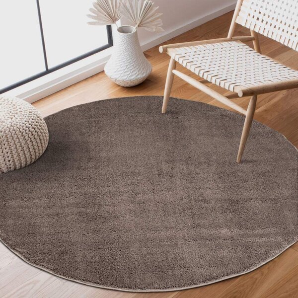 Dekorstudio Okrúhly koberec s dlhým vlasom SOFTSHINE hnedý Priemer koberca: 120cm