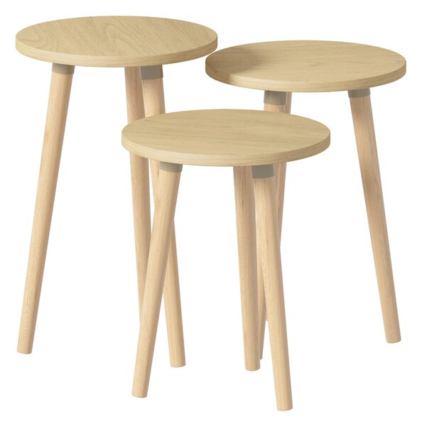 SADA ODKLADACÍCH STOLÍKOV, dub medový, kompozitné drevo, 33,5/33,5/52 cm MID.YOU - Online Only obývacie izby, Online Only