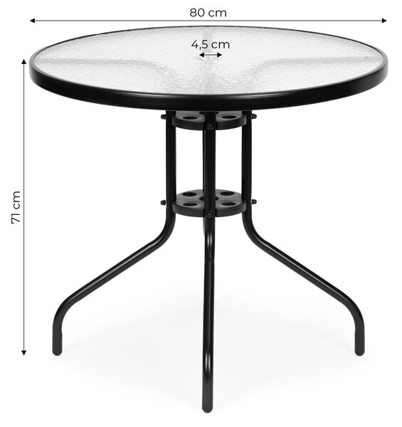 MULTI GARDEN Okrúhly záhradný stôl 80 cm -otvor na slnečník