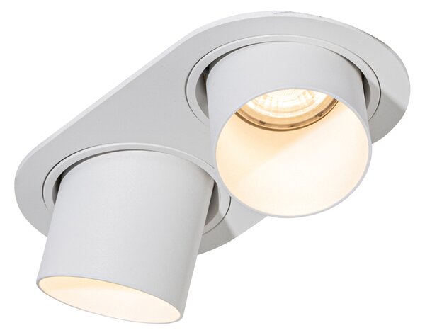 Zaskrutkované bodové svetlo biele GU10 50 mm 2-svetlo - Installa