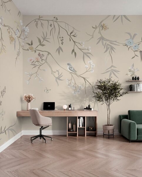 Tapety Konáre a vtáky na pieskovej, Fototapety s kvetmi, w05127v2 : Uwalls.sk