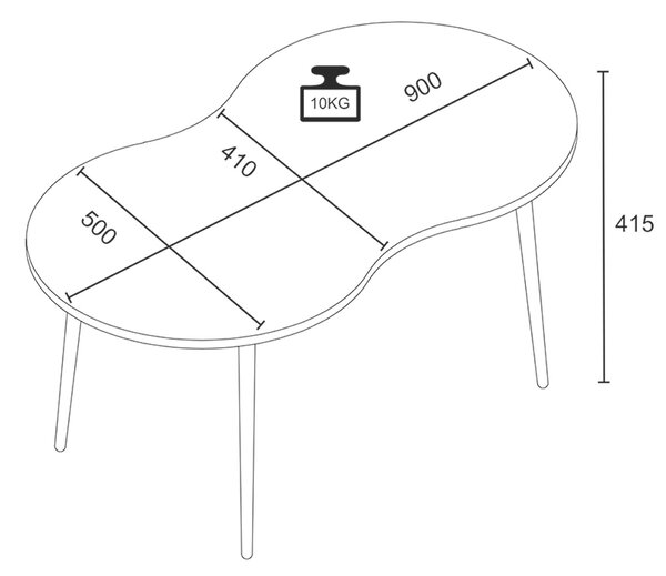 KONFERENČNÝ STOLÍK, biela, dub medový, drevo, kompozitné drevo, 90/50/42 cm MID.YOU - Stolíky do obývačky, Online Only