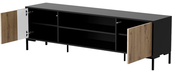 MEBLINE Komoda RTV CIMER 07 čierna / dub artisan