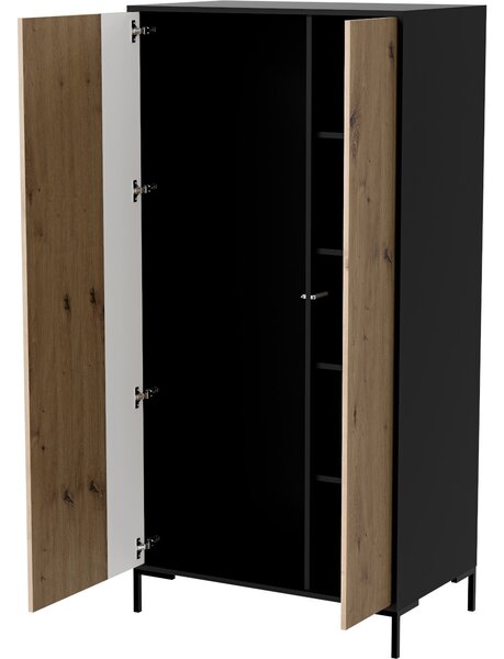 MEBLINE Skriňa CIMER 10 čierna / dub artisan