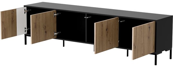 MEBLINE Komoda RTV CIMER 09 čierna / dub artisan