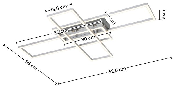 STROPNÉ LED SVIETIDLO, 82,5/55/8 cm Novel - Interiérové svietidlá