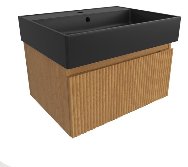 Kúpeľňová skrinka s umývadlom SAT Evolution 58x30x44, 5 cm dub medový mat SATEVO60DMU2B