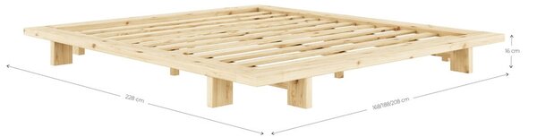 Čierna dvojlôžková posteľ z borovicového dreva s roštom 160x200 cm Japan - Karup Design