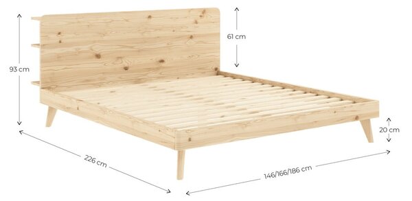 Dvojlôžková posteľ z borovicového dreva s roštom 160x200 cm Retreat – Karup Design