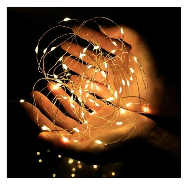 Vianočná svetelná reťaz 50 LED, teplá biela