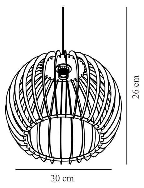 Drevený závesný luster Chino pre žiarovku E27 ø30cm – LED lustre a svietidlá > Lustre