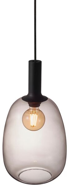 Závesný luster z dymového skla Alton pre žiarovku E27 ø23cm – LED lustre a svietidlá > Lustre