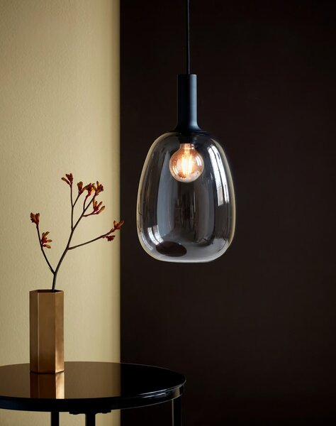 Závesný luster z dymového skla Alton pre žiarovku E27 ø23cm – LED lustre a svietidlá > Lustre