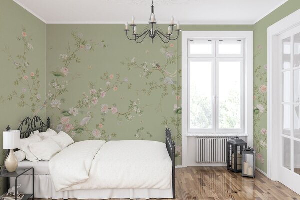 Tapety Vtáky v šalviovej záhrade, Fototapety orientálny štýl, w05416 : Uwalls.sk