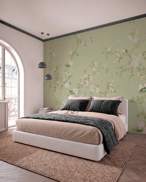 Tapety Vtáky v šalviovej záhrade, Fototapety orientálny štýl, w05416 : Uwalls.sk