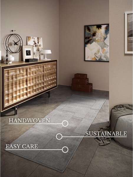 Sivý ručne tkaný vlnený behúň 80x250 cm Charlotte – Villeroy&Boch