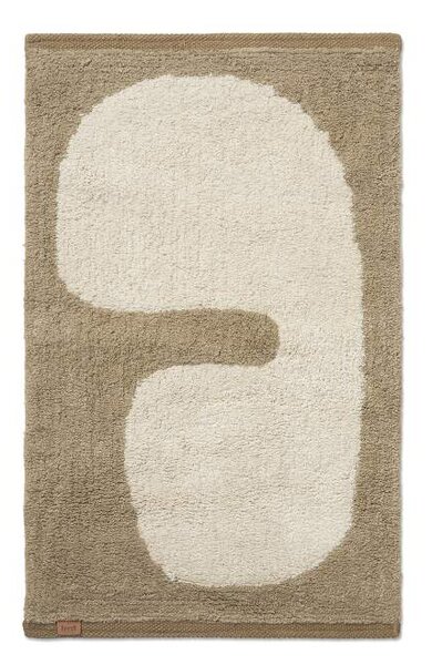Ferm Living Kúpeľňová predložka Lay, dark taupe / off-white