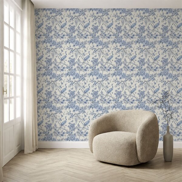 Tapety Modrý vtáčí gobelín, Tapety orientálny štýl, a01132 : Uwalls.sk
