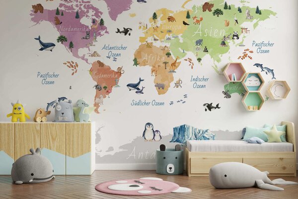 Tapety Atlas fauny nemecky, Fototapety mapy sveta, c00009de : Uwalls.sk