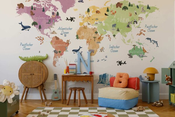 Tapety Atlas fauny nemecky, Fototapety mapy sveta, c00009de : Uwalls.sk