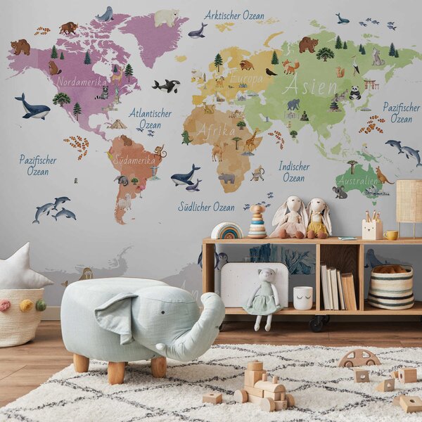 Tapety Atlas fauny nemecky, Fototapety mapy sveta, c00009de : Uwalls.sk