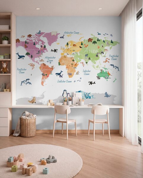 Tapety Atlas fauny nemecky, Fototapety mapy sveta, c00009de : Uwalls.sk