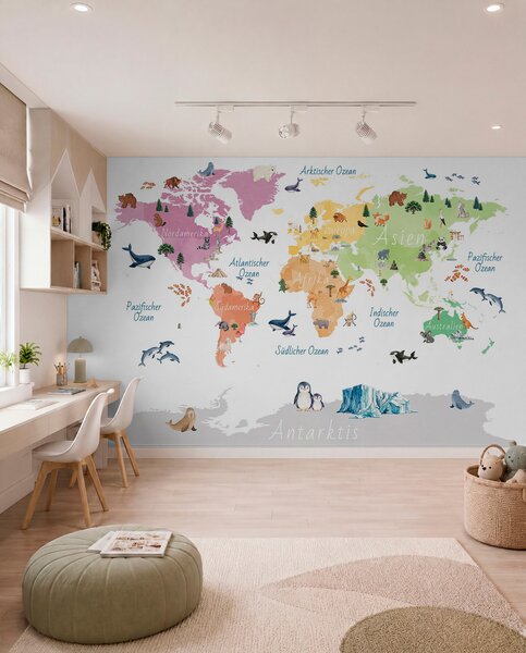 Tapety Atlas fauny nemecky, Fototapety mapy sveta, c00009de : Uwalls.sk