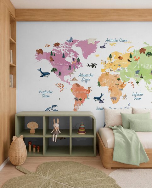 Tapety Atlas fauny nemecky, Fototapety mapy sveta, c00009de : Uwalls.sk