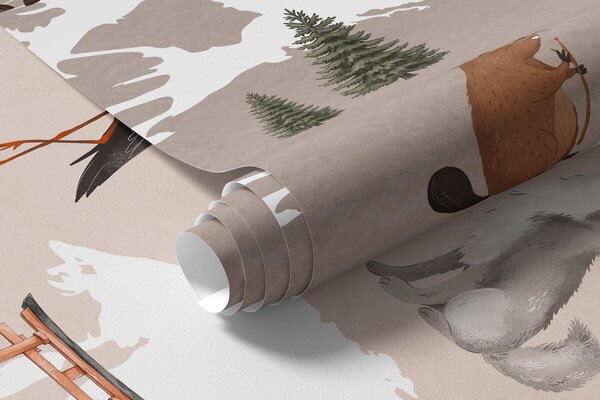 Tapety Béžový atlas fauny nemecky, Fototapety mapy sveta, c00009dev3 : Uwalls.sk