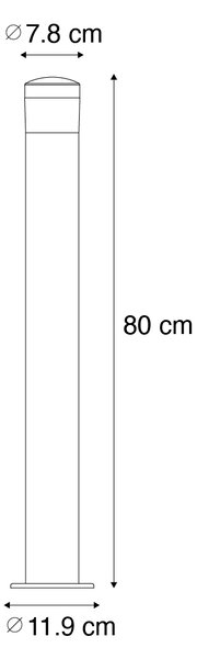 Moderné vonkajšie svietidlo čierne 80 cm IP44 vrátane LED - Roxy