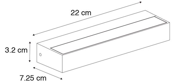 Moderné nástenné svietidlo hrdzavo hnedé 22 cm vrátane LED IP65 - Hannah