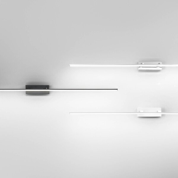Fabas Luce Zrkadlové svetlo Nala LED, biele, šírka 110 cm, kov, Biela / opálová, Kúpeľňa, kov, Moderný, Osvetlenie obrazu