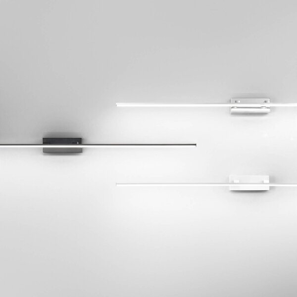 Zrkadlové svetlo Nala LED, čierne, šírka 110 cm, kov, Čierna, Kúpeľňa, kov, Moderný, Osvetlenie obrazu