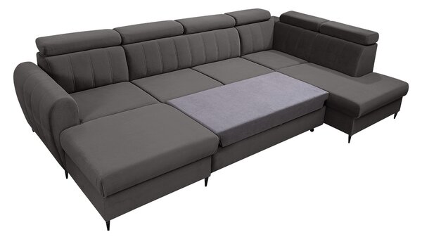 Sedačka na každodenné spanie do U LAKEWAY XL - zelená, ľavý roh