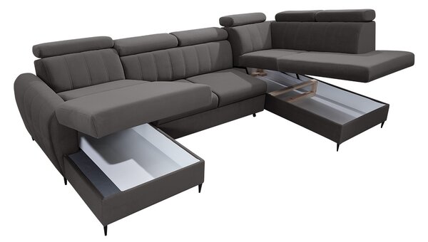 Sedačka na každodenné spanie do U LAKEWAY XL - zelená, ľavý roh