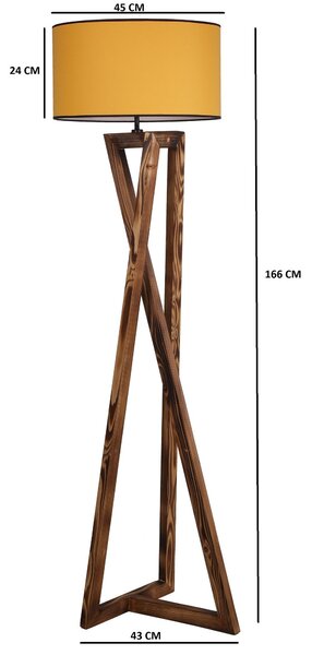 ASIR MACKA stojacia lampa hnedá horčicová