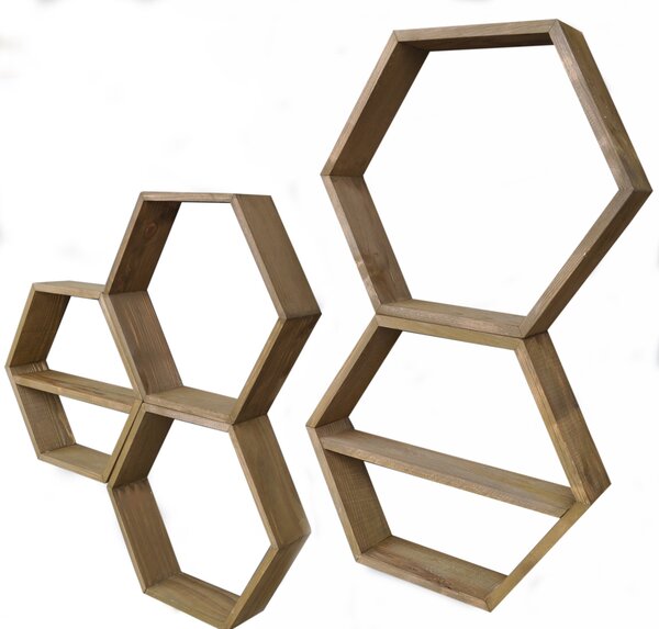 ASIR Nástenná polica HEX003 orech